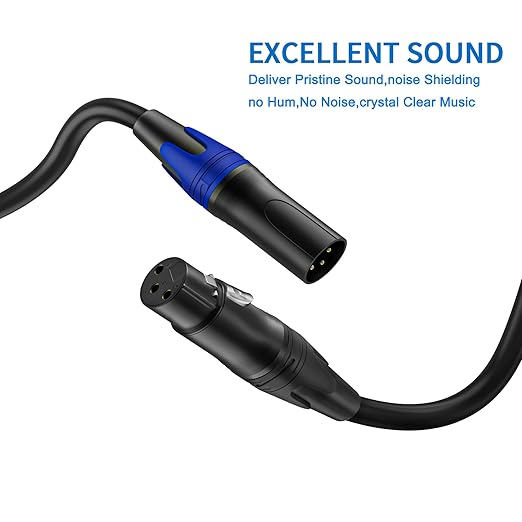 LanSenSu XLR Splitter Cable, 1 Female to 2 Male Patch Y Cable Balanced Microphone Splitter Cord Audio Adaptor 6.6ft (1Pack)