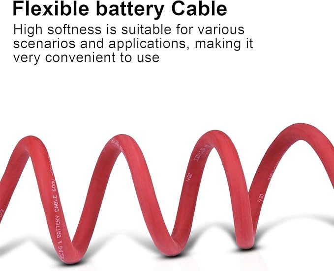 Shirbly 6 Gauge Battery Cable, 30FT Red + 30FT Black 6 AWG Pure Copper Wire Welding Cable, for Automotive, Battery, Solar and Generator, Standard USA OFC Wire