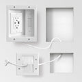 GEVINFA in-Wall TV Cable Management Kit with Power, Dual Outlets, USB-A & USB-C Ports, 9ft/109in Cord, Includes Wall Cutting Tools, Hide TV Wires for Clean Home Theater Setup