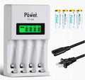 DMK POWER Rechargeable High Capacity Batteries 1.2V NiMH Low Self Discharge (AA White 2800MAH (4 Pieces) and TC-Q4 Charger)
