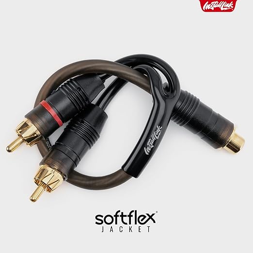 Install Link RCA Audio Cable for Subwoofer or Stereo Cable, Y Adapter 1-Female to 2-Male Splitter, 2pk