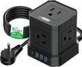 Cube Power Strips with Surge Protection, 6ft Extension Cord with Multiple Outlets, 5 Ac Plugs, 3 USB, 1 Usbc Fast Charging Power Strip with USB Ports, Mountable On/Off Switch Charging Station