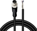 Lonlonty M8 4 Pin Male Socket Panel Aviation Wire,8mm Industrial Circular Sensor Connector Cable Shielded,Outdoor Waterproof IP67 A Coding 6.5Ft/2M