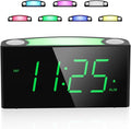 Digital Alarm Clock for Bedroom - 7 Color Night Light, USB and Type-C Charger,7.5" Large Number Screen & Dimmer,12/24H,Battery Backup,Easy Loud Electric Alarm Clock for Heavy Sleeper,Boy&Girl Kid Teen