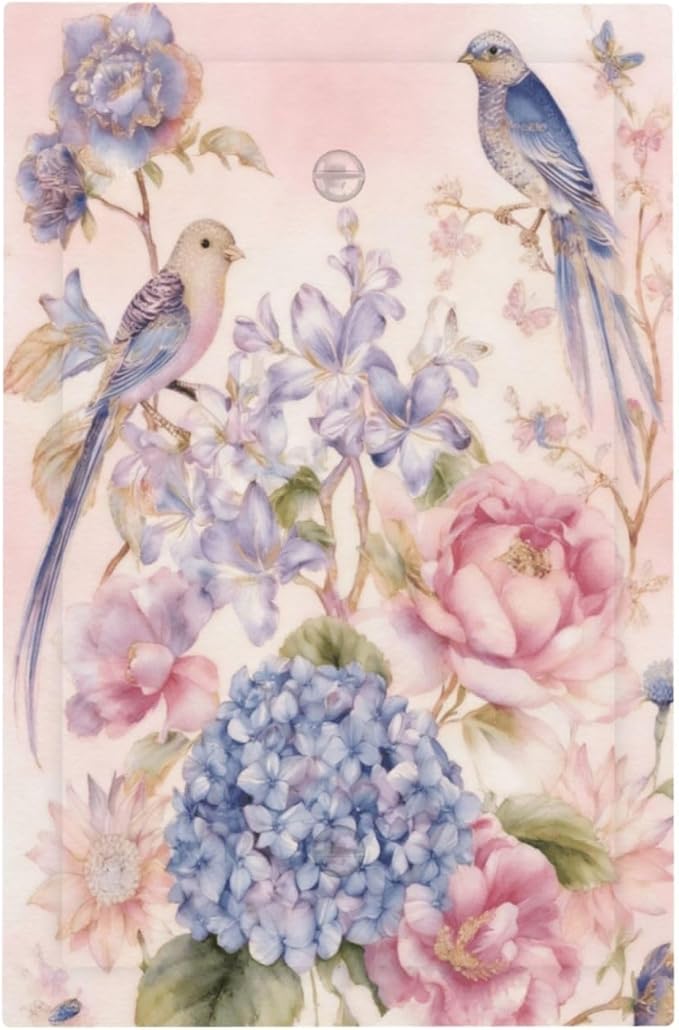 Bvtewkhz Floral Birds Morris No Device Single Blank Decorative Outlet Covers Light Switch Plate Electrical Receptacle Switchplate For Bathroom Kitchen Bedroom