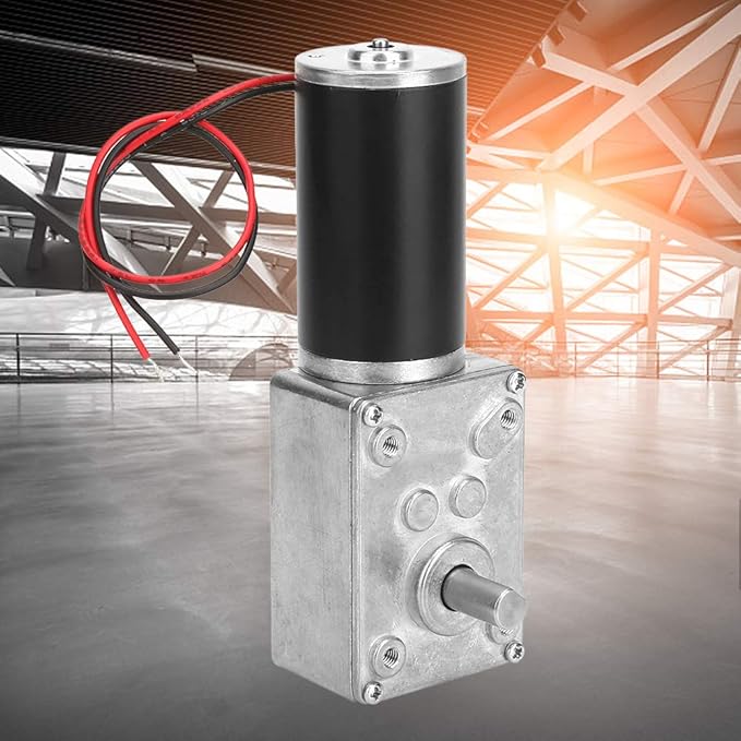 Reversible Gear Motor, 24V 8mm Shaft Gear Motor High Torsion Speed Reduce Electric Motor for Curtain Machine Advertising Equipment Window Opener Smart Device (50RPM)
