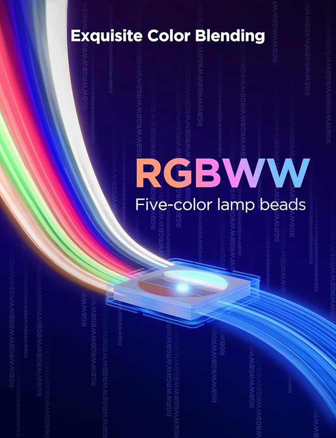 Govee RGBWWIC Strip Light 2 Pro with Matter, 16.4ft Smart LED Strip Lights Work with Alexa and Google Assistant, DIY Color Changing Light Strip, LED Lights for Bedroom, Cabinet, Party, Home Decor