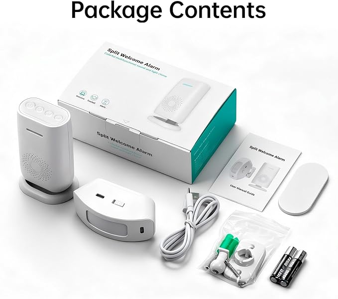 Wireless Motion Sensor Door Chime: Doorbell for Business When Entering, Caregiver Reminder for Elderly, Pet Monitoring Buzzer, Motion Sensor Detect Alarm for Home Security, 2 Sensors 1 Receiver