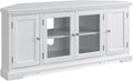 Leick Home Mateo Corner TV Stand, for 65 in. TV, 2 Glass Doors and 2 Soild Doors, White, 85386