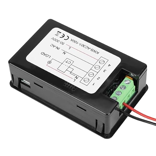 DROK AC Multimeter, 50-300V 0-100A with Open Transformer 110V 220V Voltage Current Power Electric Energy Monitor, Ampmeter Voltmeter LCD Screen for Home-use
