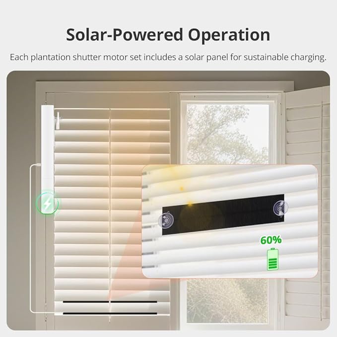 Zigbee Plantation Shutters Motor for Motorized Plantation Shutters and Automatic Curtain Opener, Requires Tuya Zigbee Hub (Only Motor)