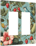 Bvtewkhz William Morris Flower 2 Gang Double Rocker Wall Plate Cover Decorative Light Switch Covers Electrical Faceplate Switch Plates for Bathroom Kitchen Home