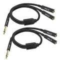 SiYear 1/4" Splitter Cable, 6.35mm TRS to Dual 1/4 inch Female Stereo Y Headphone Splitter Cable for Studio,DJ,Amplifier,Karaoke, Live Sound Systems etc(30cm /2PACK)