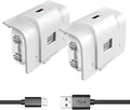 Rechargeable Controller Battery Pack with 4 Cover Play and Charge Kit with Micro USB Charging Cable for Xbox 1, S/X/Elite Wireless Remote (2 Pack-White)