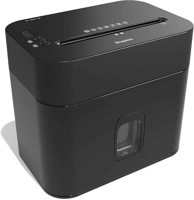 Staples 12-Sheet Micro-Cut Shredder – Compact High-Security Shredding for Home & Office