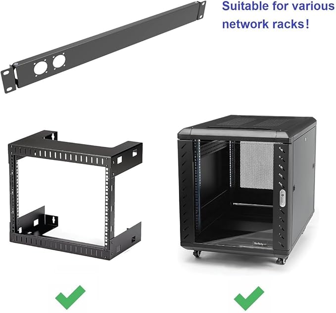 QiaoYoubang 1U Hinged Rack Panel 2D XLR HDMI Audio Rack Mount Panel for 19 inches Rack Mount (2D)