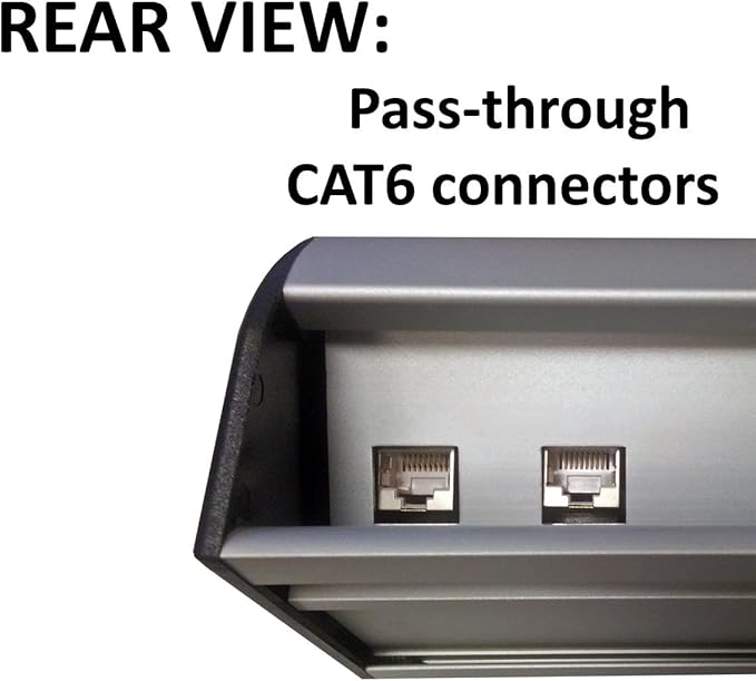 Power & Data Desk Edge Mount Tabletop Center - 3 Power and 2 Ethernet CAT6 RJ45 Data ports