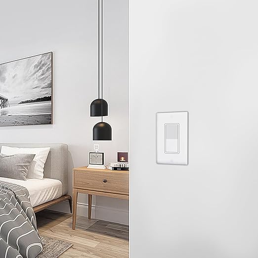 ThunderWay Single Pole Decorator Wall Light Switch with Wall Plate, 15A 120V/277V, On/Off Paddle Switch, Residential Grade - UL Listed, White (50)