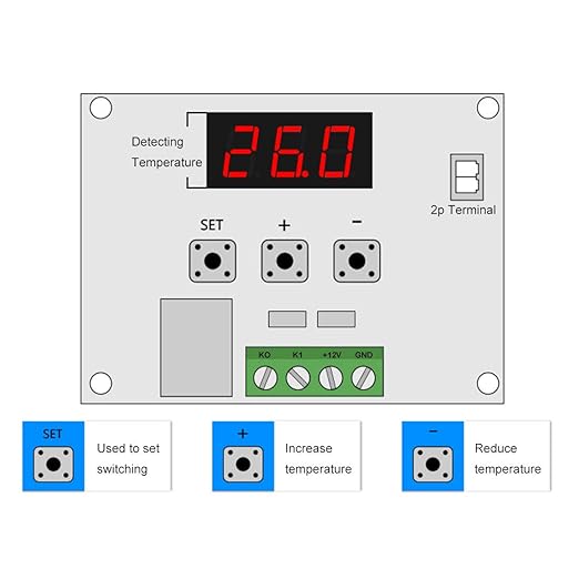 6PCS Temperature Controller Module XH-W1209 LCD Display Digital Thermostat Module with Waterproof NTC Probe -50~110℃ DC 12V Electronic Temp Control Module Switch