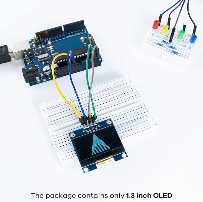 Hosyond 5 Pcs 1.3 Inch IIC I2C OLED Display Module 128x64 Pixel SH1106 Screen Module Compatible with Arduino/Raspberry Pi (Blue)