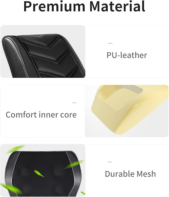 OMASSA Shiatsu Neck Massager with Heat, 3D Kneading Back Massage Pillow for Pain Relief, Massagers for Neck and Back, Shoulder, Leg, Gifts for Men Women Mom Dad, Stress Relax at Home Office and Car