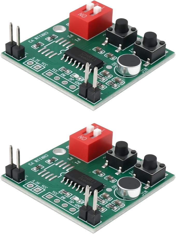 Create idea 2Pcs 35s Recordable Voice Module DIY Sound Recording Chip with LED Indicator Supports External Flash Greeting Card Box Sound Player