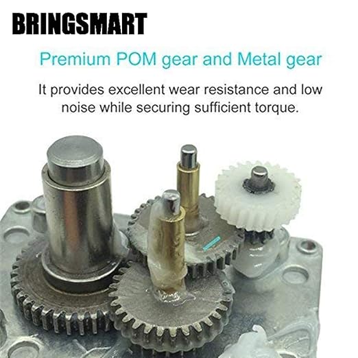 BRINGSMART DC 12V 80rpm DC Worm Gear Motor 15kg.cm Self-Locking Reversed Engine Mini Turbine Geared Motor for DIY Robot Rotating Table Door Lock Curtain Machine (12V 80rpm)