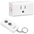 SURAIELEC Remote Control Outlet, Wireless Light Switch - Keychain Remote, 15 AMP, 100FT Range, No Interference, Remote Light Switch Kit for Lamp, Fan, Christmas Tree Light, Household Appliance
