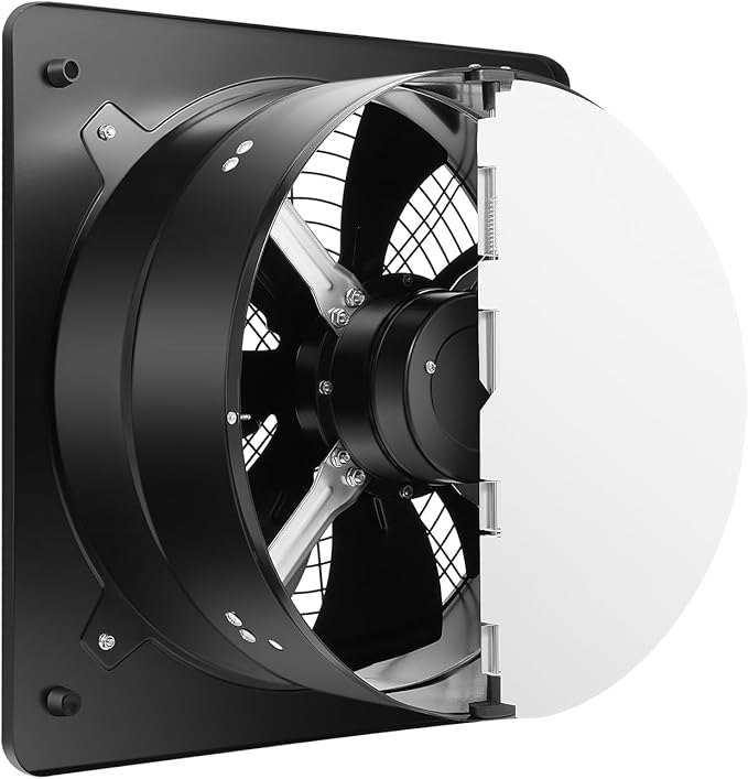 PureLinensliey 16 inch Industrial Fan, High Airflow Ventilation Exhaust Fan, Window Exhaust Wall Mounted Ventilation Basement Extractor Industrial Fan for Home Garage Office Commercial Use