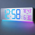 18.5" Large Digital Wall Clock with Remote Control, Big LED Display Digital Clocks with Night Light, Alarm, Countdown, DST, Temp, Date for Living Room, Bedroom, Office, Gift for Seniors(Silver)