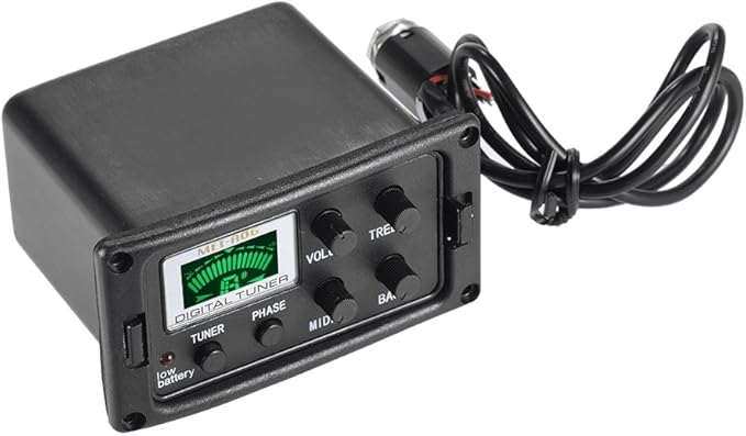 Acoustic Guitar Tuner, 3-Band EQ Equalizer LCD Display Volume Control Bass Middle Treble Knob for Acoustic Guitar