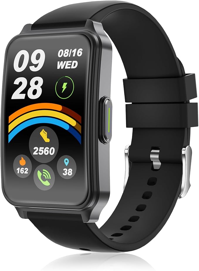 Fitness Tracker (Answer/Make Call)，Smart Watch 24/7 Heart Rate Spo2 Blood Oxygen Monitor Sleep Tracker, 120 Sports Modes Pedometer Calorie Step Tracker, Waterproof Activity Tracker for Women Men Black
