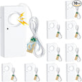 Hoteam 10 Pcs Water Sensor Alarm Leak Detector 120db Water Leak Alarm 9v Battery Flood Sensor Detector Overflow Security Alert for Home Basement Kitchen Garage Bath Tub Sink, White