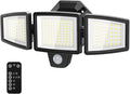 PURICH LED Security Lights Motion Sensor Outdoor Lights, 5000K Daylight, IP65 Waterproof, Dusk to Dawn, 3-Head Motion Detected Flood Light for Garage, Yard, Porch