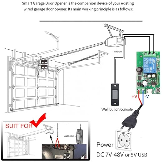 DieseRC 1 Channel WiFi Smart Switch, DC 5V 12V 24V 36V Passive Output Relay Module Ewelink APP WiFi Control Compatible with Alexa/Google Home, Inching/Self-Locking Switch