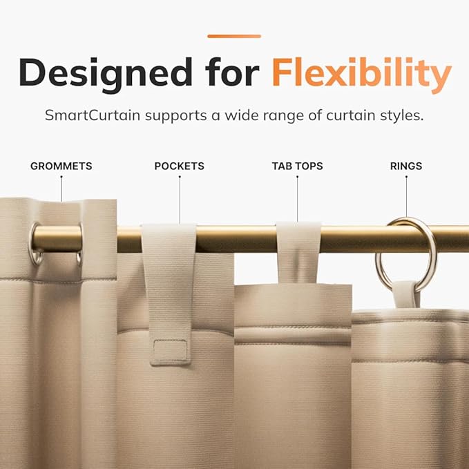Ryse SmartCurtain | Motorized Curtain | Turn Current Curtains into Electric, Automated Drapes | Easy Install | Works with Existing Single or Double Curtain | Phone App Enabled | Charger Not Included