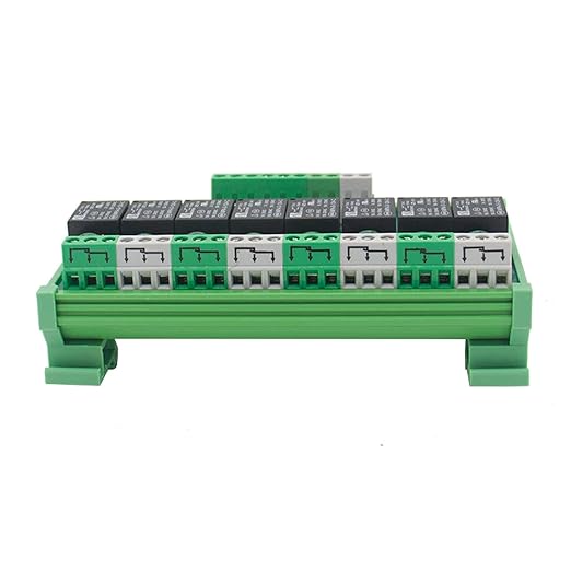 GAEYAELE 8 Channel Interface Relay Module 12VACDC DIN Rail Panel Mount for Automation PLC Board (FY-T738-12VACDC)