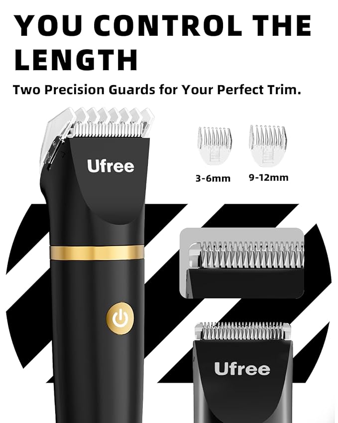 Ufree Body Hair Trimmer for Women, Manscape Pubic Hair Trimmer, 3 in 1 Body Grooming Kit for Lady, Waterproof Body Electric Shaver Razor, Grooming for Face and Body, Gifts for Women, Black