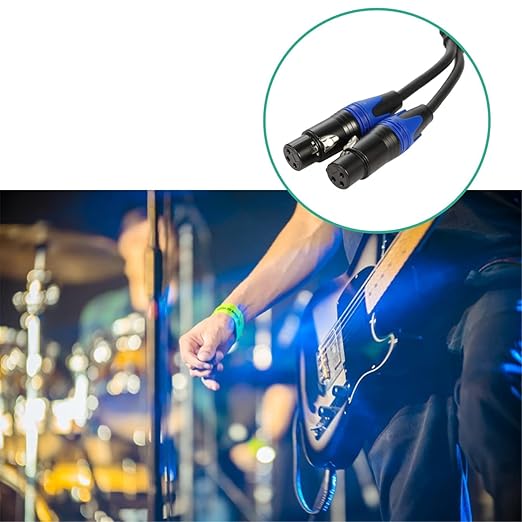 (5 FT- 2 Pack) 1 Male to 2 Female XLR Y Splitter Micrphone Cable, 3pin Male to Dual Female Y-Splitter Balanced Mic Audio Cables for Stereo Mic to L & R Audio Track
