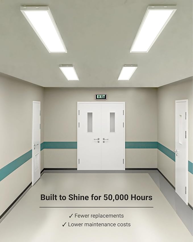Sunco 1x4 LED Flat Panel Light, Dual Selectable CCT 3500K/4000K/5000K & Selectable Wattage 30W/40W/50W, 5700LM, 0-10V Dimming, Matte White Drop Ceiling Fixture - UL, DLC