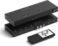 Dingsun 3 Way HDMI 2.0+ RCA to 2 Way HDMI Converter for Fire Stick，ROKU, N64, NGC, Wii, PS2/3/4/5, Xbox Series, Xbox ONE, Switch ect.(4In to 2Out)