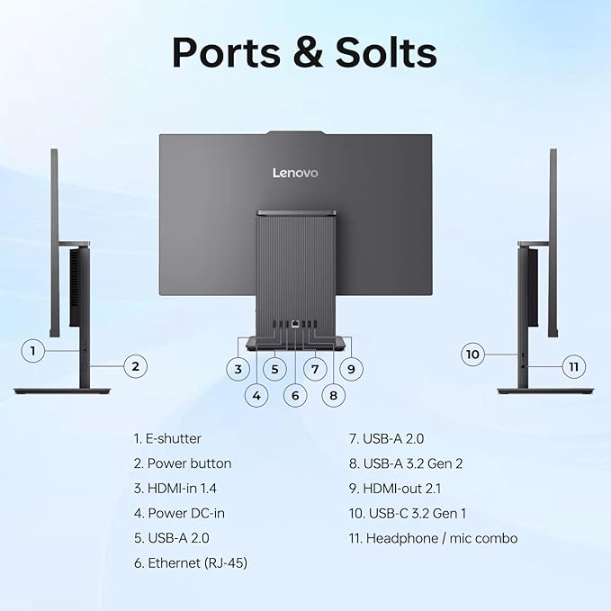 Lenovo IdeaCentre Business Computer All-in-One PC, 27" FHD 100Hz Display, Intel Core i7-13620H, 16GB DDR5, 1TB SSD, Wi-Fi 6, Windows 11 Pro with AI & Microsoft Copilot, Wireless KB & M, Grey