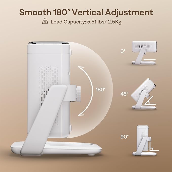 Aurzen Multi-Angle Projector Stand, 180° Rotatable, Compatible, TMY, HAPPRUN, Yaber, Epson & Most Projectors (¼-Inch Screw, Gimbal Stand)