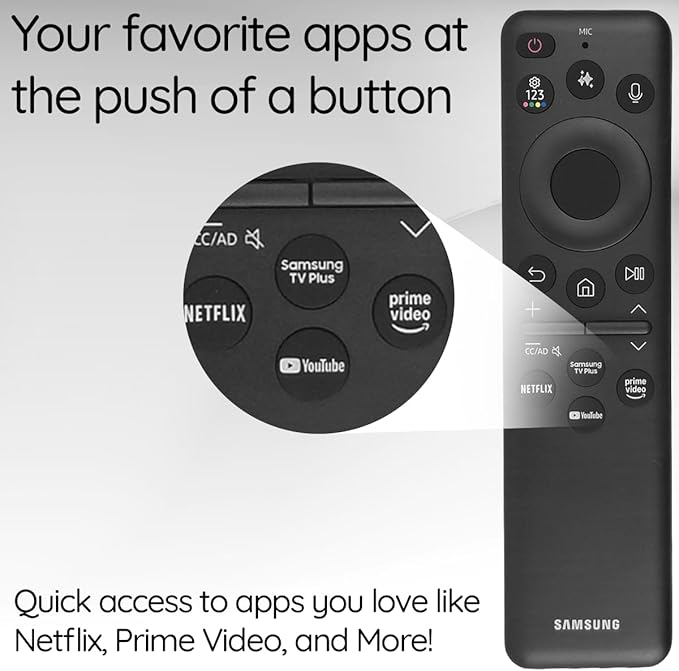 Ceybo Original Solar Voice Remote Control Replacement with YouTube Netflix Shortcut for Samsung Smart TVs, Compatible with Neo QLED 8K, QLED (BN59-01480A)