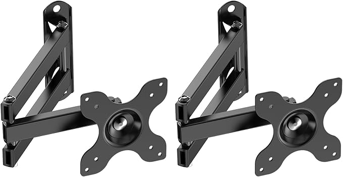 WALI TV Wall Mount Full Motion 15 inch Extension Arm Tilt Swivel for Most 13 to 32 inch LED TV Flat Panel Screen with Mounting Holes up to 100x100mm, 2 Packs (1330LM-2), Black