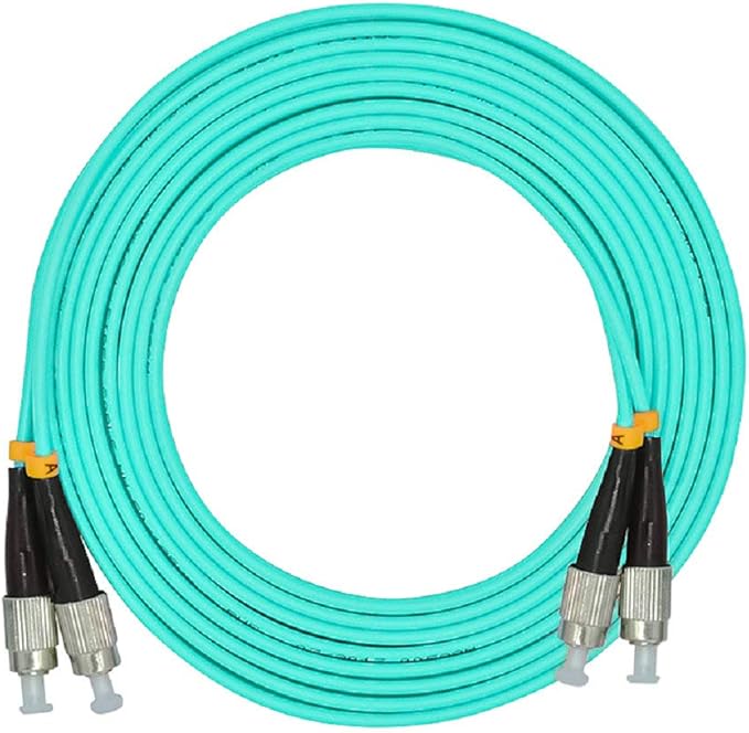 Jeirdus 30Meters 100ft Duplex 50/125 10G OM3 Multi-Mode Fiber Optic Cable Jumper FC-FC