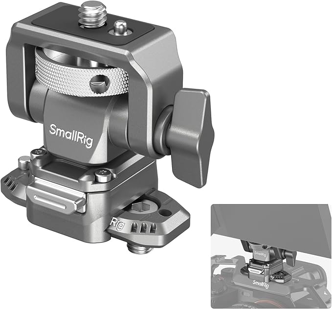 SMALLRIG Quick Release Camera Monitor Mount with Integrated NATO Rail, Field Monitor Mount, Swivel 360° and Tilt 160° Adjustable, Camera NATO Monitor Holder, Max Payload 2.5kg, HawkLock H21-4487