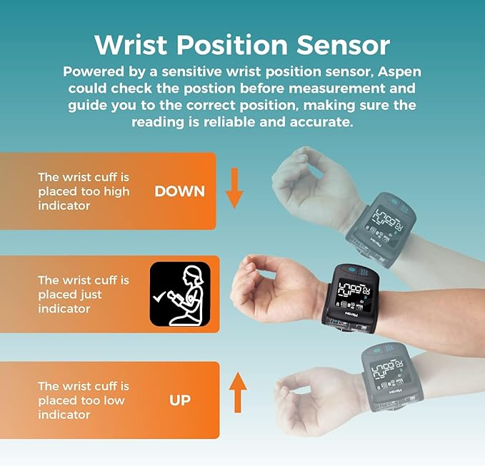 Meraw Blood Pressure Monitor Adult Cuff, Blood Pressure Cuff Monitor Wrist, Blood Pressure Machine Home Use 5.3-8.5" Irregular Heartbeat Monitoring APP Automatic Bluetooth High Accuracy Aspen Black