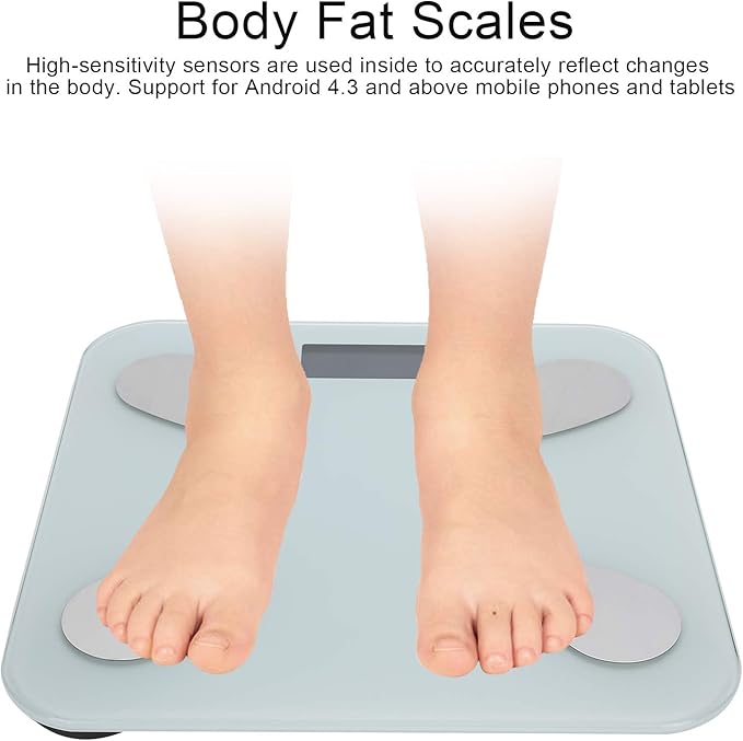 Advanced Smart Body Fat Scale Bluetooth Weight Scale with High Precision Sensors Digital Body Composition Analyzer BMI Measurement for Home Gym Fitness Tracking ABS Material