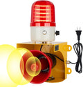 kbaoele AC110V Industrial Siren Alarm Strobe Light-120dB Loud Horn&Waterproof Red Beacon Warning Light for Emergency,Factory,Fires,Tornado,Intruder Deterrent (with Switch&Volume – Adjustable 0–120dB)